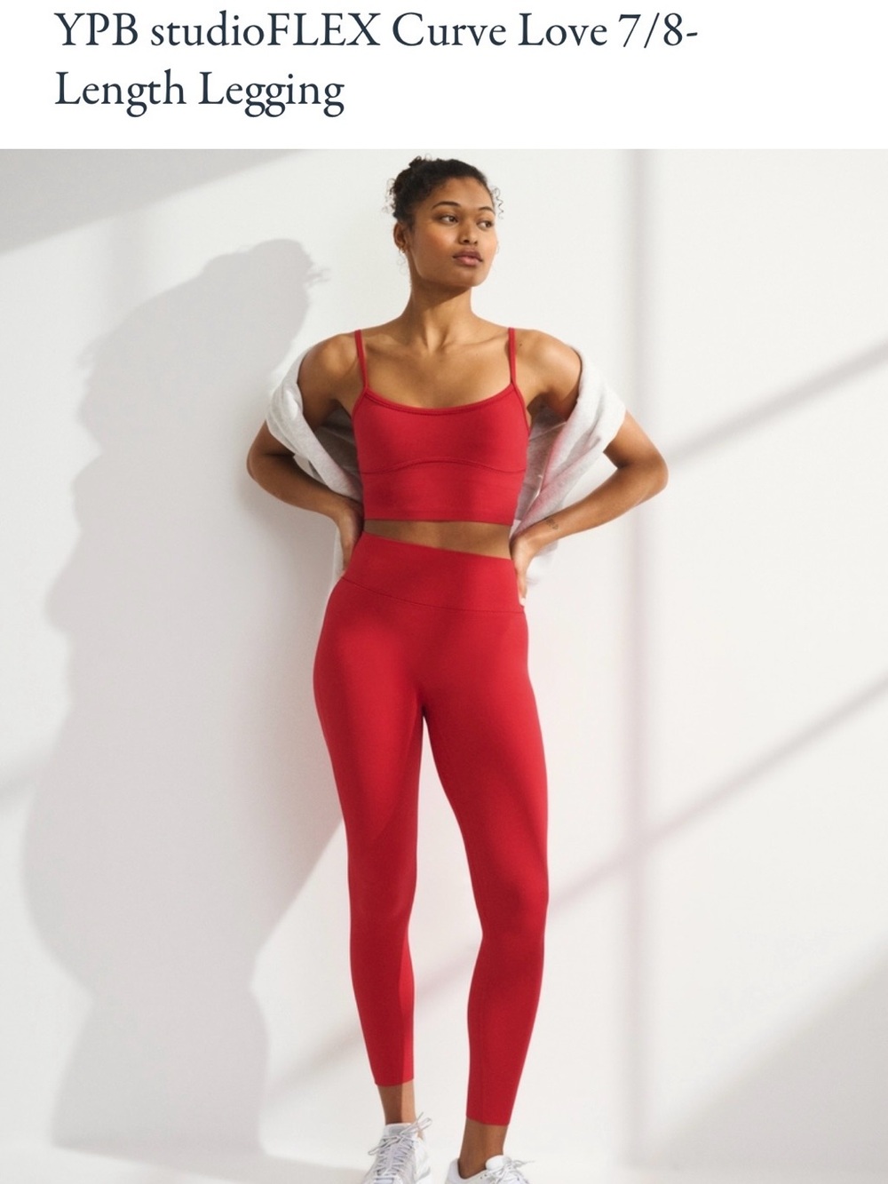 Abercrombie & Fitch Red High-Rise 7/8 Leggings with matching bralette top